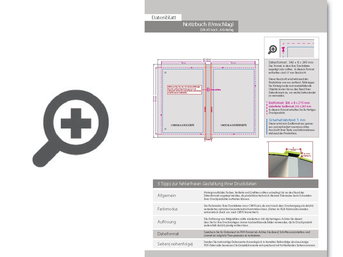 Product Bild notizbuch_din_a5_hoch__umschlag__hardcover_4_0-farbig__inhalt__192_karierte_inhaltsseiten_inkl__abrissperforation_(1_cm_vom_bund)