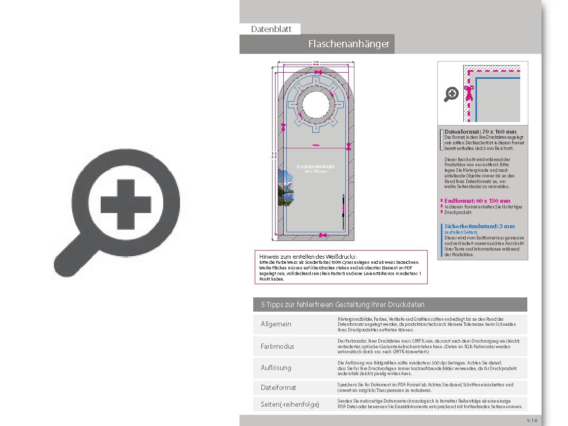 Product Bild flaschenanh__nger_60_x_150_mm_mit_falz__1_0-farbig_(wei__)_einseitig_bedruckt
