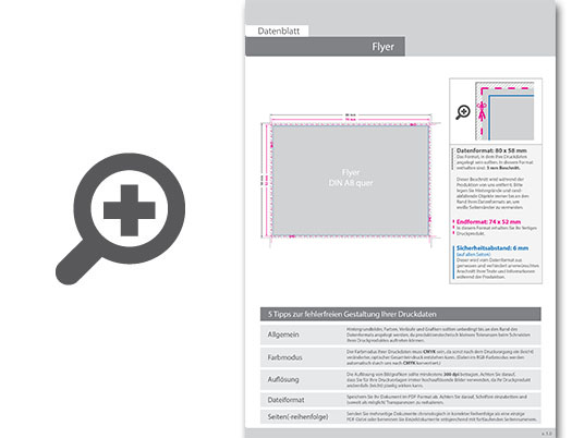 Product Bild flyer_din_a8_quer_(7_4_cm_x_5_2_cm)__einseitig_bedruckt