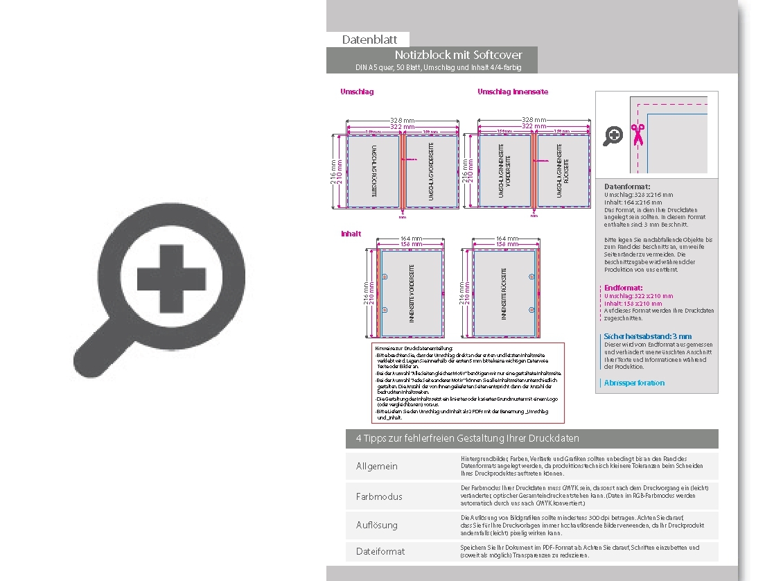 Product Bild block_mit_softcover__din_a5_quer__50_blatt__umschlag_und_inhalt_4_4-farbig_cmyk_beidseitig_bedruckt