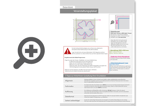 Product Bild veranstaltungsplakat_auf_hohlkammerplatte_in_kleeblatt-form_konturgefr__st___einseitig_4_0-farbig_bedruckt
